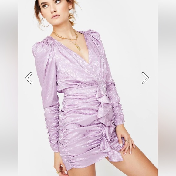 NWT For love lemons lilac purple Fiji cross front mini dress size S - Picture 4 of 12